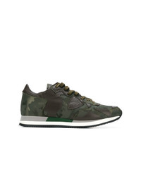 Chaussures de sport camouflage olive Philippe Model