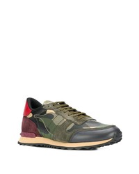 Chaussures de sport camouflage olive Valentino Garavani