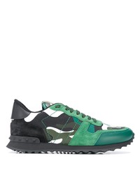 Chaussures de sport camouflage vert foncé Valentino Garavani