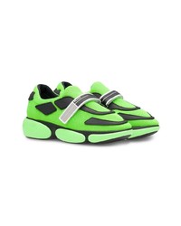 Chaussures de sport chartreuses Prada