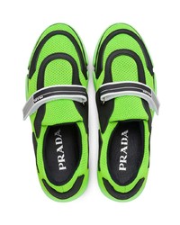 Chaussures de sport chartreuses Prada