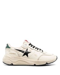 Chaussures de sport en cuir beiges Golden Goose