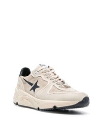 Chaussures de sport en cuir beiges Golden Goose