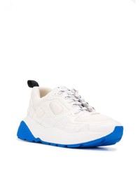 Chaussures de sport en cuir blanc et bleu Stella McCartney