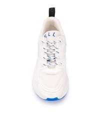 Chaussures de sport en cuir blanc et bleu Stella McCartney