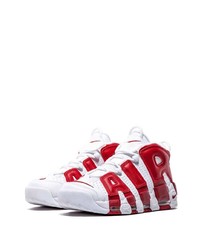 Chaussures de sport en cuir blanc et rouge Nike