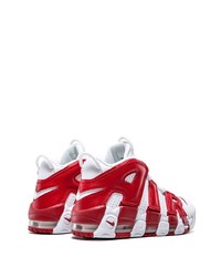 Chaussures de sport en cuir blanc et rouge Nike