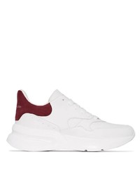 Chaussures de sport en cuir blanc et rouge Alexander McQueen