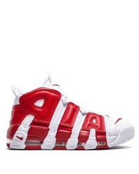 Chaussures de sport en cuir blanc et rouge Nike