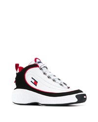 Chaussures de sport en cuir blanches et noires Tommy Jeans