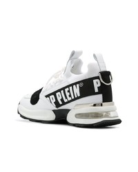 Chaussures de sport en cuir blanches et noires Philipp Plein