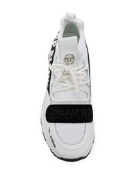 Chaussures de sport en cuir blanches et noires Philipp Plein