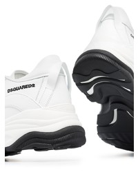 Chaussures de sport en cuir blanches DSQUARED2
