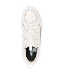 Chaussures de sport en cuir blanches Moncler