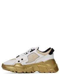 Chaussures de sport en cuir blanches VERSACE JEANS COUTURE