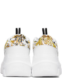 Chaussures de sport en cuir blanches VERSACE JEANS COUTURE