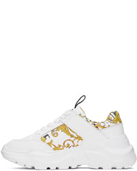 Chaussures de sport en cuir blanches VERSACE JEANS COUTURE