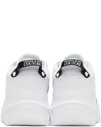 Chaussures de sport en cuir blanches VERSACE JEANS COUTURE