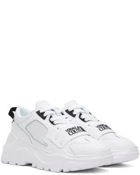 Chaussures de sport en cuir blanches VERSACE JEANS COUTURE