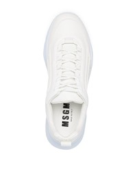 Chaussures de sport en cuir blanches MSGM