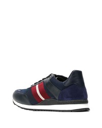 Chaussures de sport en cuir bleu marine Bally