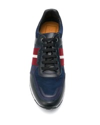 Chaussures de sport en cuir bleu marine Bally