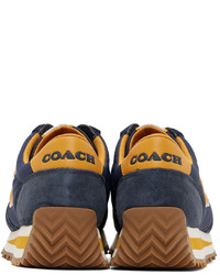 Chaussures de sport en cuir bleu marine Coach 1941