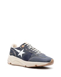 Chaussures de sport en cuir bleu marine Golden Goose