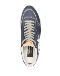 Chaussures de sport en cuir bleu marine Golden Goose