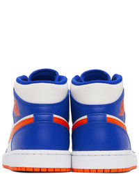 Chaussures de sport en cuir bleues NIKE JORDAN