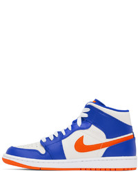 Chaussures de sport en cuir bleues NIKE JORDAN