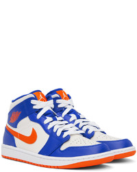 Chaussures de sport en cuir bleues NIKE JORDAN