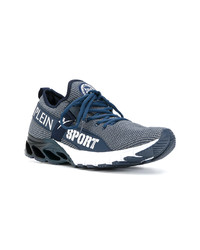 Chaussures de sport en cuir bleues Plein Sport