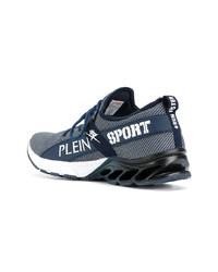 Chaussures de sport en cuir bleues Plein Sport