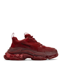 Chaussures de sport en cuir bordeaux