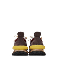 Chaussures de sport en cuir bordeaux Lanvin