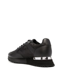 Chaussures de sport en cuir camouflage noires Mallet