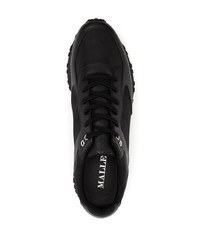 Chaussures de sport en cuir camouflage noires Mallet
