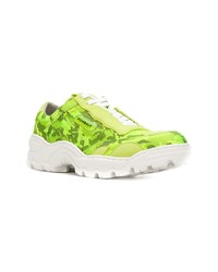 Chaussures de sport en cuir camouflage vertes Rombaut