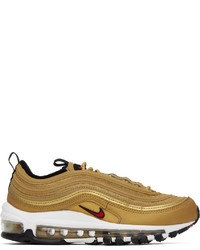 Chaussures de sport en cuir dorées Nike