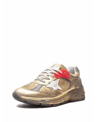 Chaussures de sport en cuir dorées Golden Goose