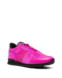 Chaussures de sport en cuir fuchsia Valentino Garavani