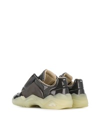 Chaussures de sport en cuir gris foncé Maison Margiela