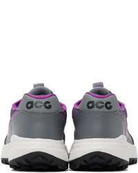 Chaussures de sport en cuir gris foncé Nike