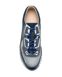 Chaussures de sport en cuir gris foncé Lanvin