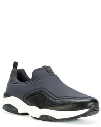 Chaussures de sport en cuir gris foncé Salvatore Ferragamo