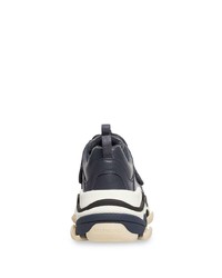 Chaussures de sport en cuir gris foncé Balenciaga