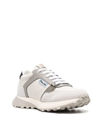 Chaussures de sport en cuir grises Pollini