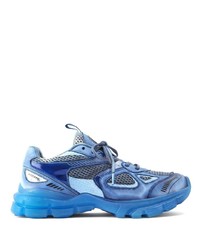 Chaussures de sport en cuir imprimé tie-dye bleues