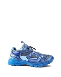 Chaussures de sport en cuir imprimé tie-dye bleues Axel Arigato